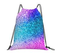 ERCgad Glitter Sequin Spot Print Women Men Lightweight Foldable Drawstring Backpack Reusable Portable Bag Travel