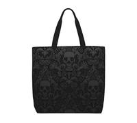 ERCgad Gothic Wallpaper Skull Print Extra Large Organizer Bag Lightweight Shoulder Tote Fashion Travel Picnic Shopping