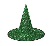 ERCgad Green Sequin Sparkle Print Carnival Halloween Hat Witch Cap Cosplay | Foldable Accessory Versatile Costume Prop Photo Themed Parties Adults