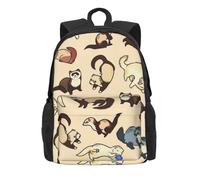 ERCgad Hairy Ferret Print Adult Backpack Water-Resistant For Hiking Office Camping Commuting Work Picnic