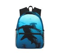 ERCgad Hammerhead Sharks Print Lightweight Unisex Dual Shoulder Bag Casual Backpack Travel Hiking Office Commute