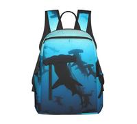 ERCgad Hammerhead Sharks Print Unisex Lightweight Backpack Water-Resistant Bag Casual Daypack Work Gym Hiking