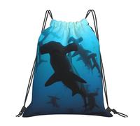 ERCgad Hammerhead Sharks Print Women Men Lightweight Foldable Drawstring Backpack Reusable Portable Bag Travel
