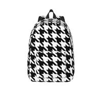 ERCgad Houndstooth Black Print Lightweight Unisex Backpack Double Shoulder Bag Travel Outdoor Use Shopping Daily