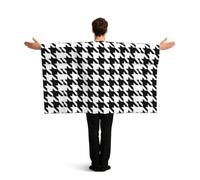 ERCgad Houndstooth Black Print Patriotic Flag Cape Costume Celebration Adults Accessory Festive Sports Events