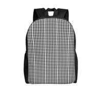 ERCgad Houndstooth Black Print Unisex Double Shoulder Backpack Lightweight Travel Daily Work Bag Hiking Rucksack