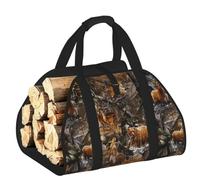ERCgad Hunting Deer Bear Deer Print Firewood Bag Storage Sack for Camping Picnic Home Travel Outdoor Versatile
