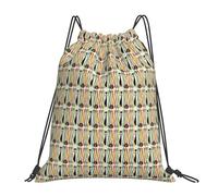 ERCgad Mid-Century Modern Art Cat Print Women Men Lightweight Foldable Drawstring Backpack Reusable Portable Bag Travel