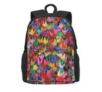 ERCgad Origami Paper Cranes Print Adult Backpack Water-Resistant For Hiking Office Camping Commuting Work Picnic