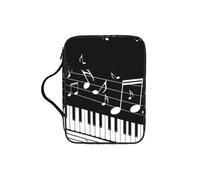 ERCgad Piano Keys with Musical Notes Print Men Women Pastors Bible Storage Bag Soft Scripture Holder Gift Church Home Travel