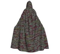 ERCgad Programmer Programming Code Print Adults Hooded Cloak Carnival Themed Costume For Masquerade Cosplay Lightweight Robe