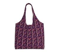 ERCgad Purple Dragonfly Print Extra-Large Canvas Tote Bag Shoulder Shopping Beach Travel Commuting Yoga Work