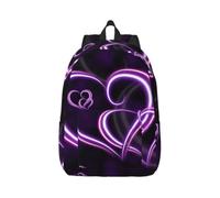 ERCgad Purple Hearts Print Lightweight Unisex Backpack Double Shoulder Bag Travel Outdoor Use Shopping Daily