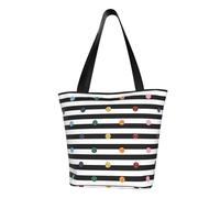 ERCgad Rainbow Polka Dot Stripe Black And White Print Women'S Shoulder Bag Versatile Outdoor Casual Crossbody Tote Daily Commute Travel
