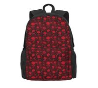 ERCgad Red Skulls Print Adult Backpack Water-Resistant For Hiking Office Camping Commuting Work Picnic