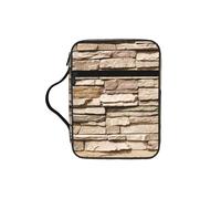 ERCgad Rustic Rocks Brick Wall Print Men Women Pastors Bible Storage Bag Soft Scripture Holder Gift Church Home Travel