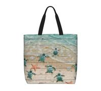 ERCgad Sea Turtle Starfish Print Extra Large Organizer Bag Lightweight Shoulder Tote Fashion Travel Picnic Shopping