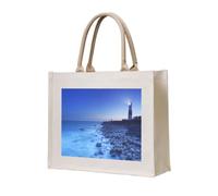 ERCgad The Seaside Lighthouse Print Unisex Tote Bag Large Reusable Lightweight Shopping Travel Office Work Weekend
