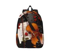 ERCgad Violin Sheet Music Print Lightweight Unisex Backpack Double Shoulder Bag Travel Outdoor Use Shopping Daily