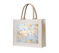 ERCgad World Maps Print Unisex Tote Bag Large Reusable Lightweight Shopping Travel Office Work Weekend