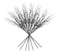 Ercheng 12 Pcs Glitter Curly Ting Branches,43cm Black Curly Stems Vase Filled,Artificial Twisted Willow Twigs Bunch for Centerpiece,Black