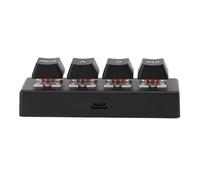 Erchineko Programmable Keypad 4 Keys Support NKRO Red Switch for Gaming Office Media Ctrl C V Enter Mini Mechanical Keypad (Black)