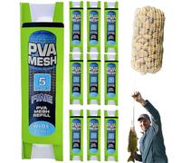 Ercoiong 10Pcs Bait Bags, 16.4ft PVA Mesh Carp Bait Holder, 25mm Soluble Fishing Accessories for Feeding Carp Fishing Equipment