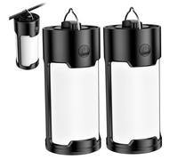 Ercoiong 2Pcs Camping Lights Portable Multi-functional Waterproof Tent Lights with Hook for Outdoor Camping Accessories, Not Include Battery Lantern