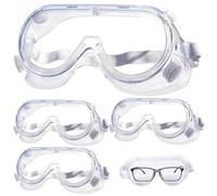 Ercoiong Safety Goggles 4Pcs Wind/Sand/Shock/Splash Resistant Safety Glasses with Nylon Headband Flexible Clear Sight PVC Over Glasses Protective Eyewear