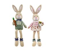 Erconsso 2 Pieces Easter Plush Bunny Toy, Easter Bunny Stuffed Animal, Long Leg Huggable Plush Ornament Decoration For Bedroom Living Room Apartment Dorm Office Farmhouse Restaurant Holiday Party