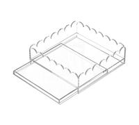 Erconsso Acrylic Trays for Display,Decorative Scalloped Trinket Tray with Drawer - Clear Desktop Accessories Storage Organizer for Arts & Crafts Photos Apartment Home Coffee Table