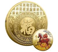 Erconsso Chinese Lunar New Year Of Horse Coin - Blessing Souvenir Coin - 2026 Year Of The Horse Luck Keepsake Souvenir Blessing Decoration for Chinese New Home Desk Bookcase Men Women Adults Kids