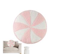Erconsso Christmas Candy Throw Pillow, 36cm Round Christmas Candy Cane Pillow Cute Plush Decorative Cushion For Sofa Chair Bed Cars Living Room Bedroom, Pink