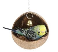 Erconsso Coconuts Nest For Birds, Coconuts Shell Bird Nest Reusable Nesting House Bird Cage Hanging Toys For Garden Yard Balcony Porch Sparrows Parakeets Lovebirds