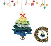 Erconsso Crochet Christmas Tree Ornaments,Handmade Christmas Tree Ornaments with Bell | Decorative Holiday Props, Table Centerpiece for Living Room Bedroom Windowsill Mantelpiece Bookshelves Party