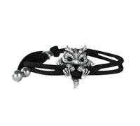 Erconsso Cute Silver Dragon Bracelet, Silver Dragon Bracelet For Women, Silver Dragon Bracelet With Rope, Dragon Eyes In Various Colors, Suitable For Children's Birthday gif t, Girlfriends