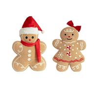 Erconsso Gingerbread Man Plush Toy, 2 Pieces Gingerbread Throw Pillows, Christmas Cute Desktop Ornament For Holiday Home Festive Display Sofa Living Room Car Bedroom Chair, About 50x30cm