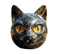 Erconsso Luxury Black Cat Stone Sculpture, Cute Animal Cat Statue, Small Resin Kitten Sculpture Ornaments Creative Desk Decorations For Men Women Animal Lovers