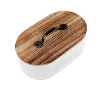 Erconsso Pad Holder for Bathroom,Wooden Tampon Storage Box with Lid | Bathroom Accessories Decorative for Hairpins Medicine Cotton Ball Cosmetic Cabinet Vanity Bedroom Girls Women Daughters