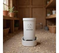 Erconsso Poultry Feeders for Chickens,2-Piece Automatic Chicken Food Dispenser Duck Feeder | Coop Feeding Poultry Accessories for Grit Oyster Shell Outdoor Wall Fence Cats Bunny Turkey