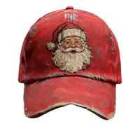 Erconsso Santa Claus Print Baseball Cap, Santa Baseball Hats Red Funny Vintage Christmas Hats for Celebration Hiking Sports Golf Holiday Birthday Adult Men Women