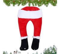 Erconsso Santa Fake Legs - Funny Santa Legs Stuck Tree Topper Decorations,Christmas Props for Fireplace Home Mantel Decor Festive Atmosphere Indoor Holidays