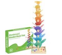 Erconsso Toddler Ball Drop Toy | Music Tree Rolling Ball Track Game | Wooden Leaf Rolling Color Cognition Toy Sorting Cognitive Playtime for 3-7 Years Indoor Playroom Living Room Bedroom Nursery