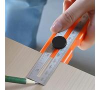Erconsso Woodworking Measuring Tools - Adjustable Sliding Ruler - Portable Precision Guide with Angle Marking 15-90 Degree Measurement Tool for Carpenter Layout Cutting Building Drilling