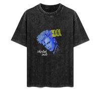 ERDANGJIA Billy Idol Whiplash Smile Album Cover Art Unisex T-Shirt Black Mens Top Tee XXL