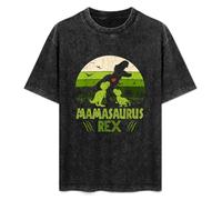 ERDANGJIA Mamasaurus Rex Mothers Day Unisex T-Shirt Black Mens Top Tee L