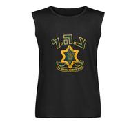 ERDANGJIA The Israel Defense Force IDF Army Logo Sleeveless T-Shirt Black Mens Vests Top S