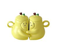 ERdbar Hug Pear Couple Cup, Couple Mug Coffee Mug, Unique Tea Ceramic Mug Set, Never Part Pear Mug, Valentine's Day Couple Cups, High-Grade Ceramics Mug, Home Office Cup, Lover Gift
