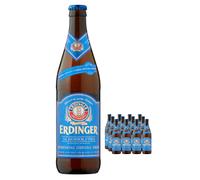 Erdinger Alkoholfrei Alcohol Free Wheat Beer Glass Botlle Multipack, 12 x 500 ml