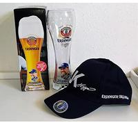 Erdinger Glasses/White Beer Glass/Catcher Glass with Engraving / 1 x 0.5 Litre / Wheat Beer Glass/Jürgen Klopp/Baseball Cap/Beer Glass/Action/Kik